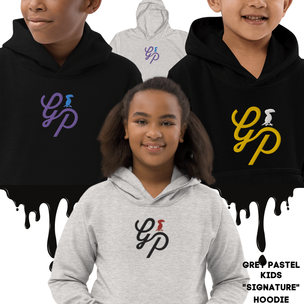 Grey Pastel Kids "Signature" Embroidered Hoodie
