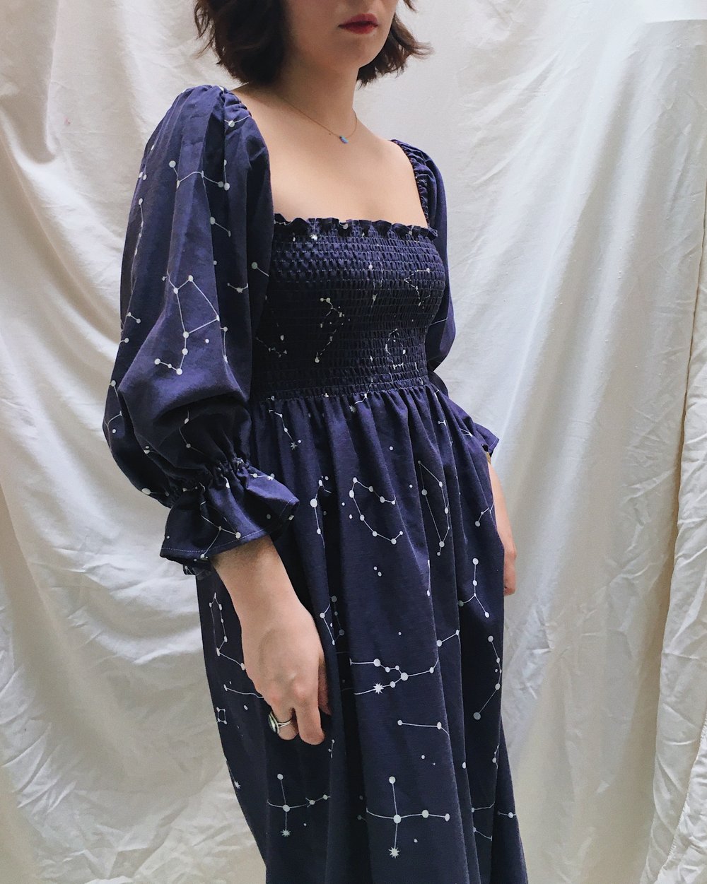 Image of PREORDER — Shirred Puff Sleeve Dress
