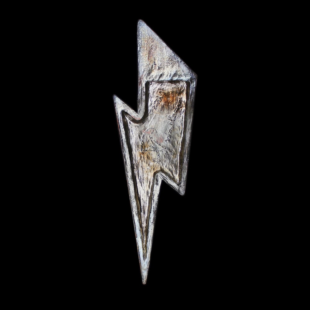 'Golden Copper Acrylic' Raku Lightning Bolt