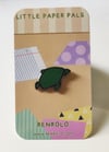 Origami Frog Enamel Pin
