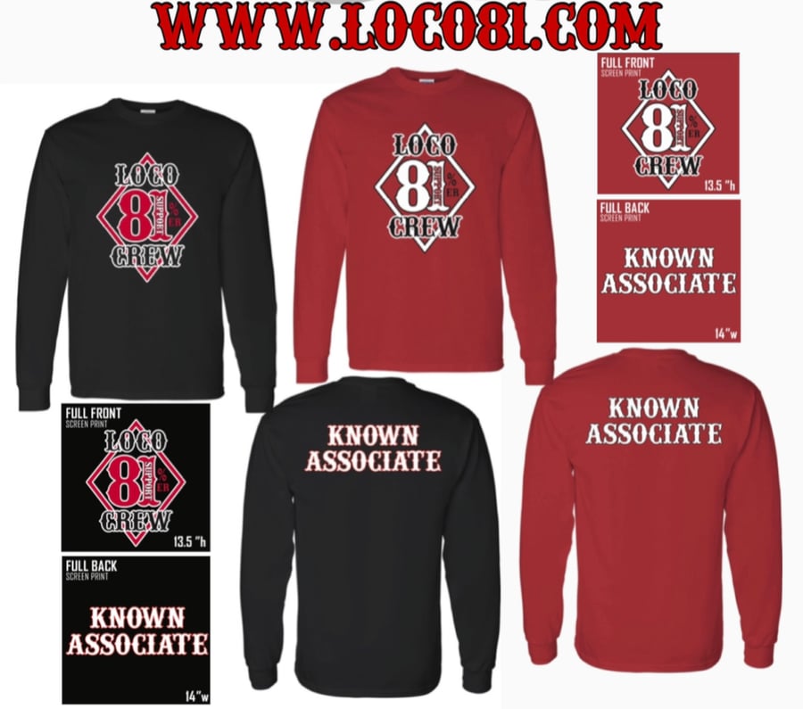 Image of  LOCO CREW Diamond (LS- Long Sleeve) W/ known associate back 