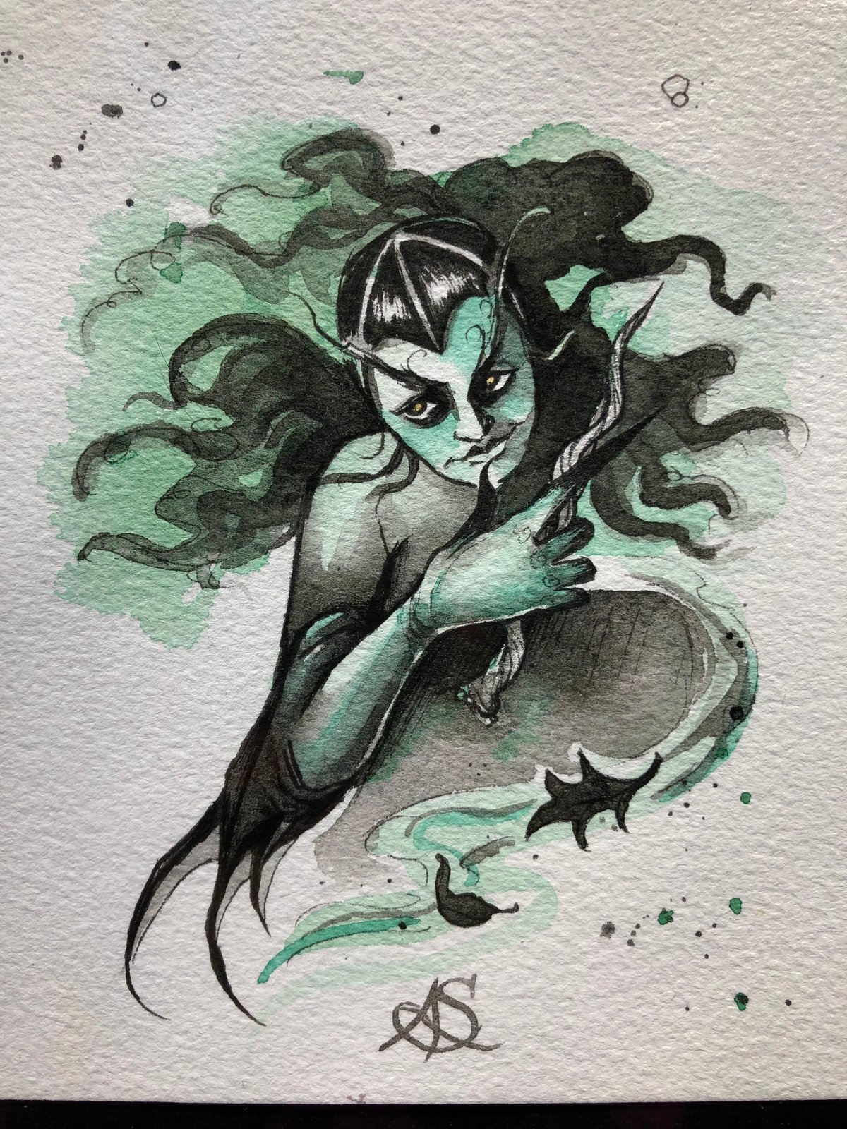 Goblin Witch | Original watercolor painting 