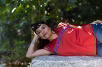 Image 1 of Red Handmade Blouse, made by a Mayan community in Chiapas , the Highlands. 