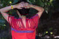 Image 2 of Red Handmade Blouse, made by a Mayan community in Chiapas , the Highlands. 