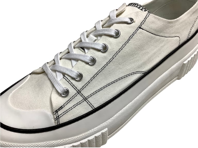 Six feet white canvas platform sneaker Image 4