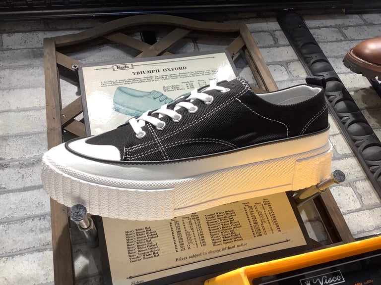 Six feet black canvas platform sneakers Image 3