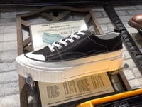 Image 3 of Six feet black canvas platform sneakers 