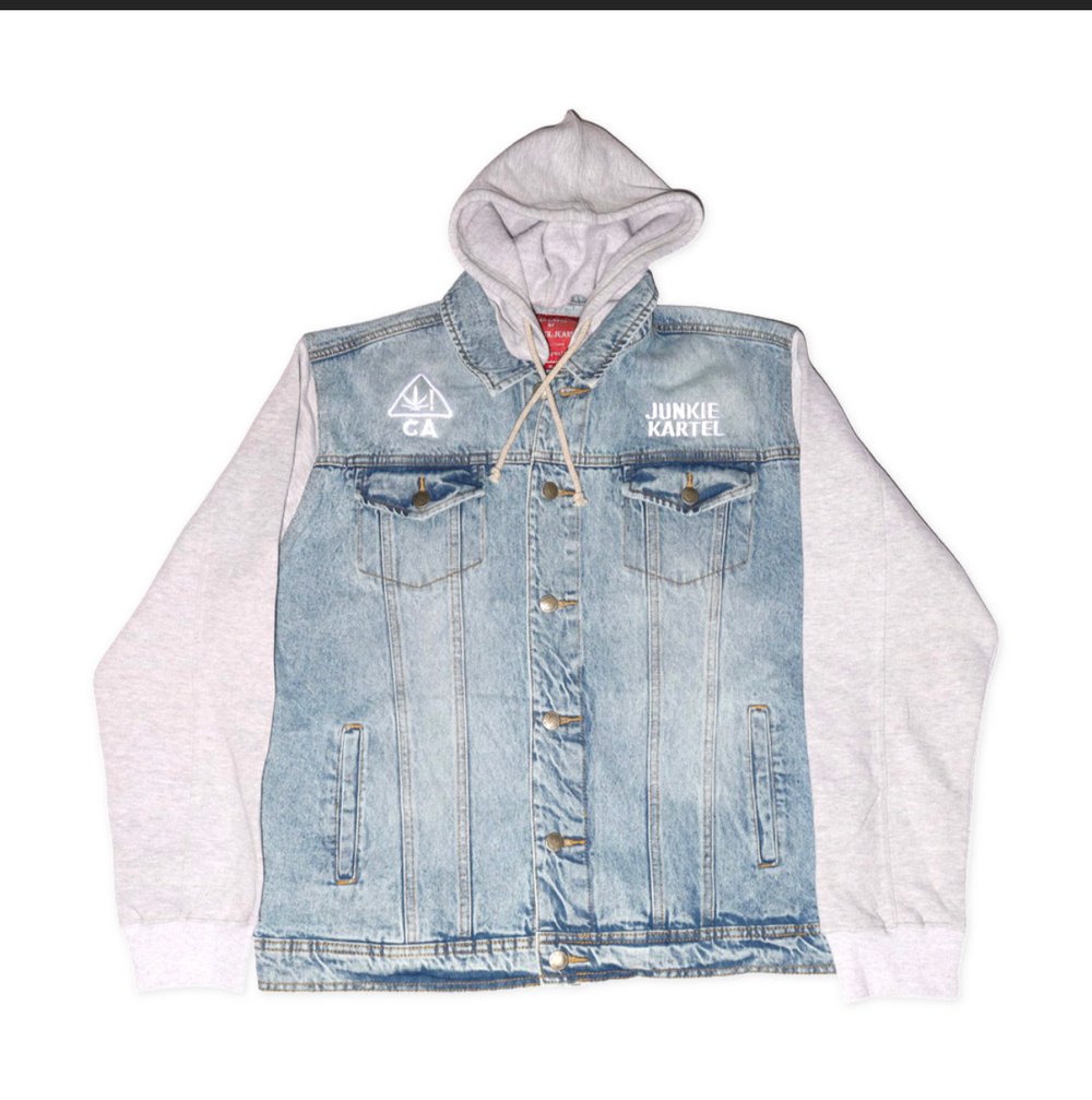 Junkie Kartel 2 Tone Jean Jacket W Sweat Suit 