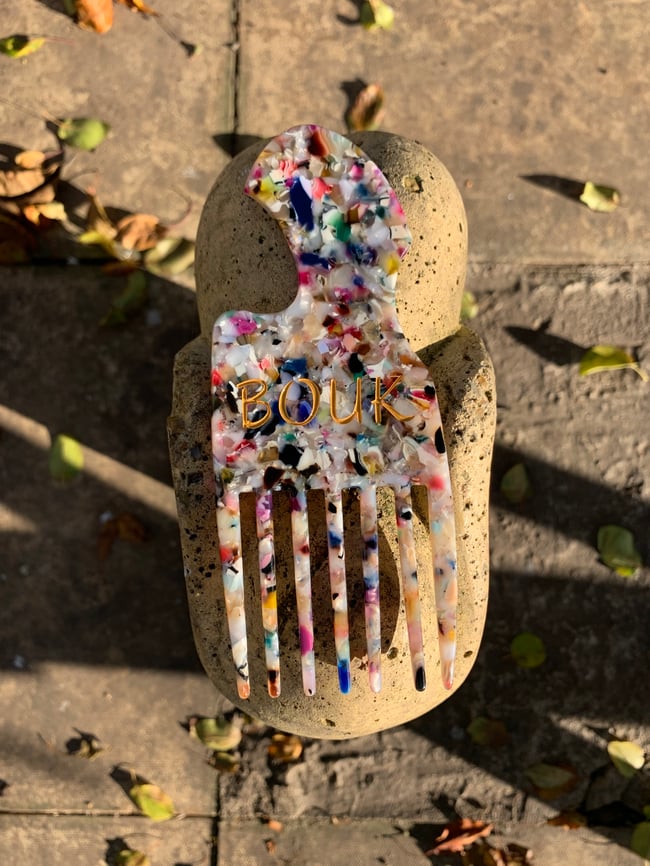 Afro Pick in Stained Glass