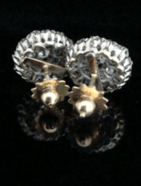 Image 2 of EDWARDIAN 18CT ORIGINAL 2.20CT ROSE CUT DIAMOND CLUSTER EARRINGS
