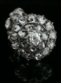Image 3 of EDWARDIAN 18CT ORIGINAL 2.20CT ROSE CUT DIAMOND CLUSTER EARRINGS