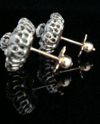 EDWARDIAN 18CT ORIGINAL 2.20CT ROSE CUT DIAMOND CLUSTER EARRINGS