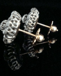 Image 4 of EDWARDIAN 18CT ORIGINAL 2.20CT ROSE CUT DIAMOND CLUSTER EARRINGS