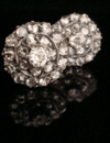 EDWARDIAN 18CT ORIGINAL 2.20CT ROSE CUT DIAMOND CLUSTER EARRINGS