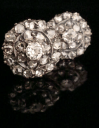 Image 5 of EDWARDIAN 18CT ORIGINAL 2.20CT ROSE CUT DIAMOND CLUSTER EARRINGS