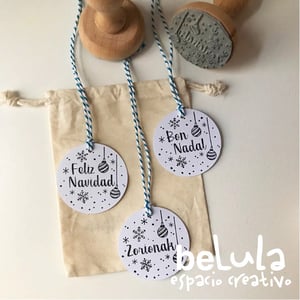 Image of Sello tinta bolas feliz navidad