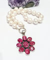 Large Pearl and Ruby Necklace 