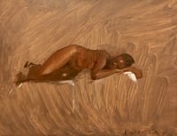 Image 1 of "Nude on White Sheet" Original Fine Art Oil Painting by Sarah Griffin Thibodeaux