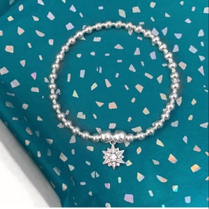 Image of Sterling silver diamanté North Star charm bracelet 