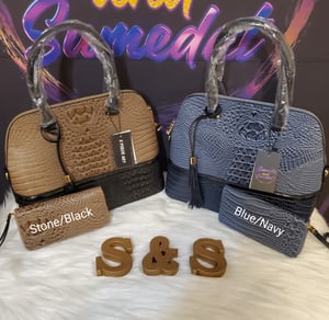 Image of S & S Satchel Dome Purse with Wallet Set 