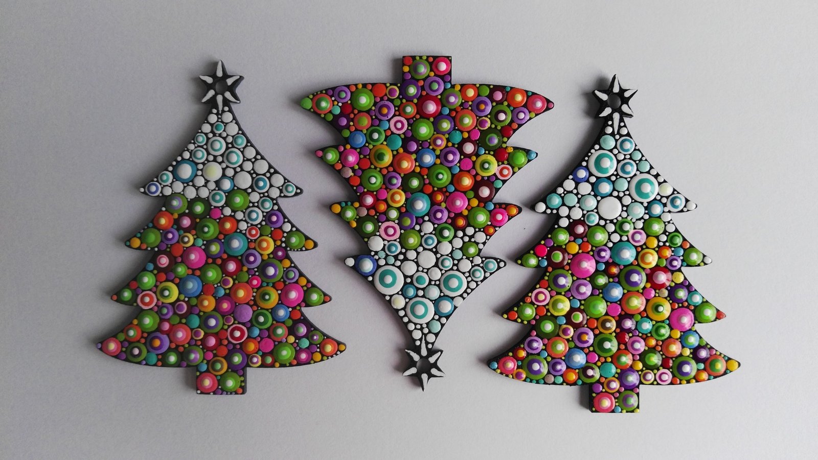 Number 38). New Christmas tree ornaments - Dot art Christmas