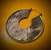 2 1/4" bronze + sterling silver 'pharos' hoop earrings