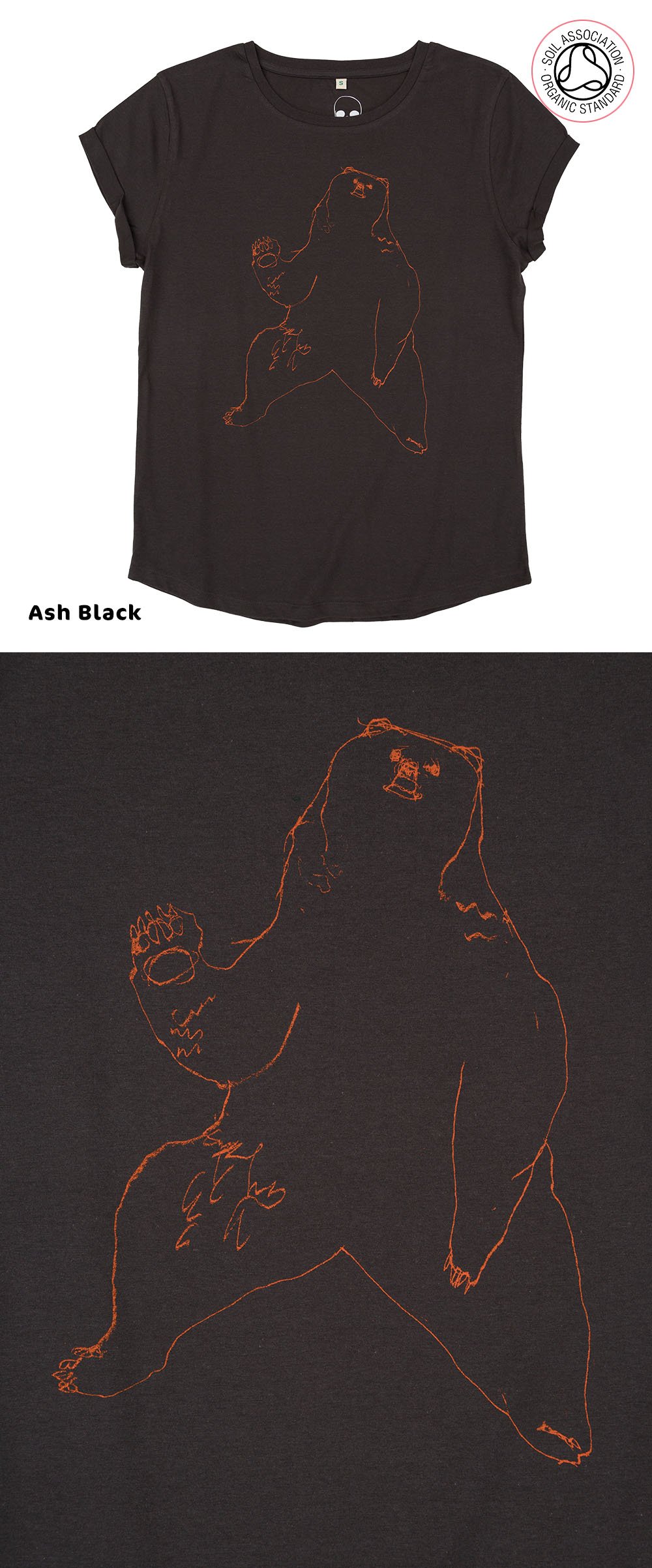 Bear Women's Roll Sleeve T-Shirt (Organic)