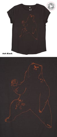 Image 2 of Bear Women's Roll Sleeve T-Shirt (Organic)