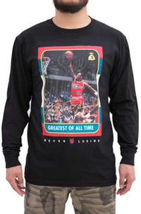 Image 1 of Stay Winning G.O.A.T. Rookie Card Long Sleeve Black Tee