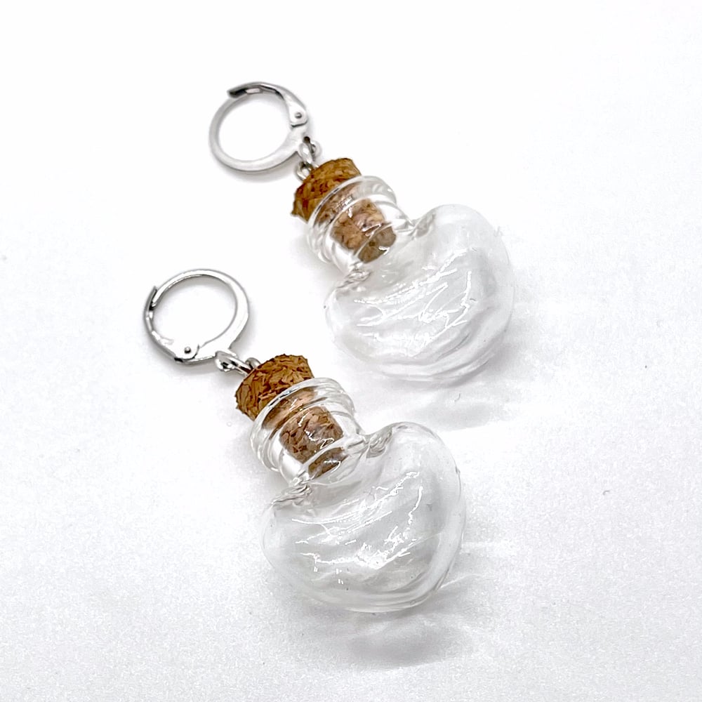 Together Forever Vials/ Empty Heart/ Empty Teardrop Earrings