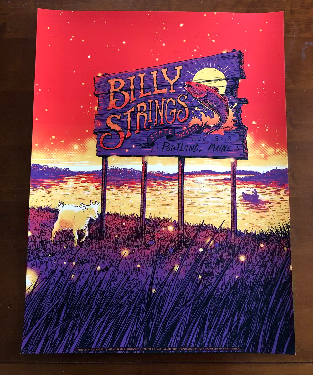 Billy Strings Portland,  Maine Nov. 15 & 16 2021 Drop 1