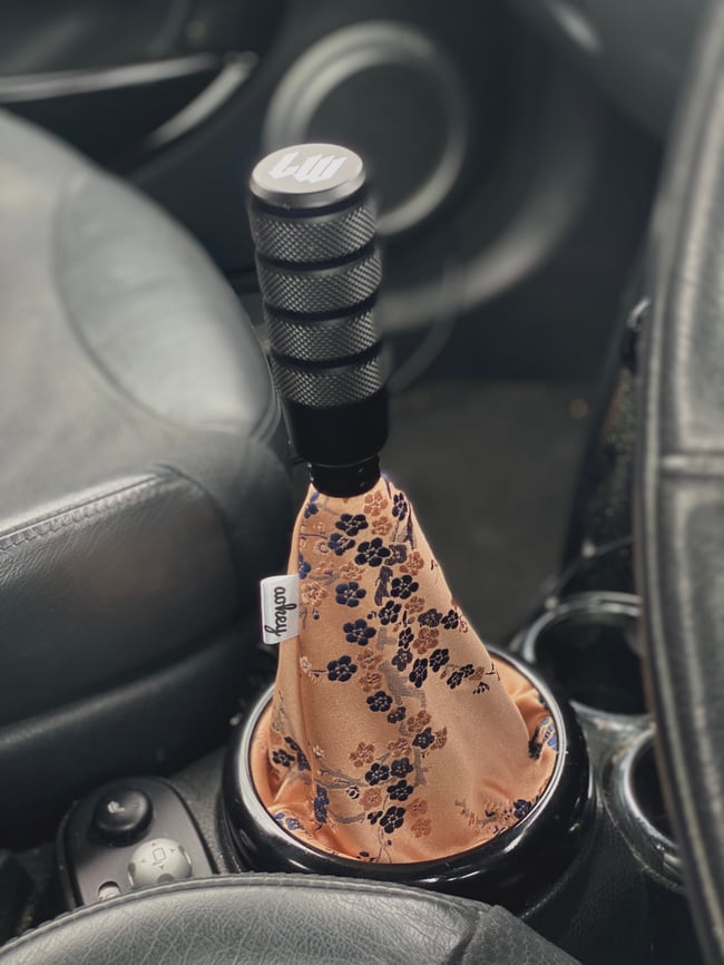 Beige & navy cherry blossom 