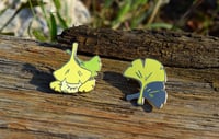 Image 1 of Ginkgo Leaf & Girl Enamel Pins