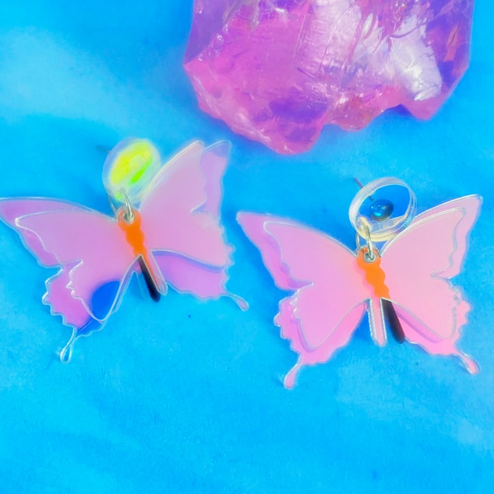 Image of IRIDESCENT BUTTERFLY EARRINGS