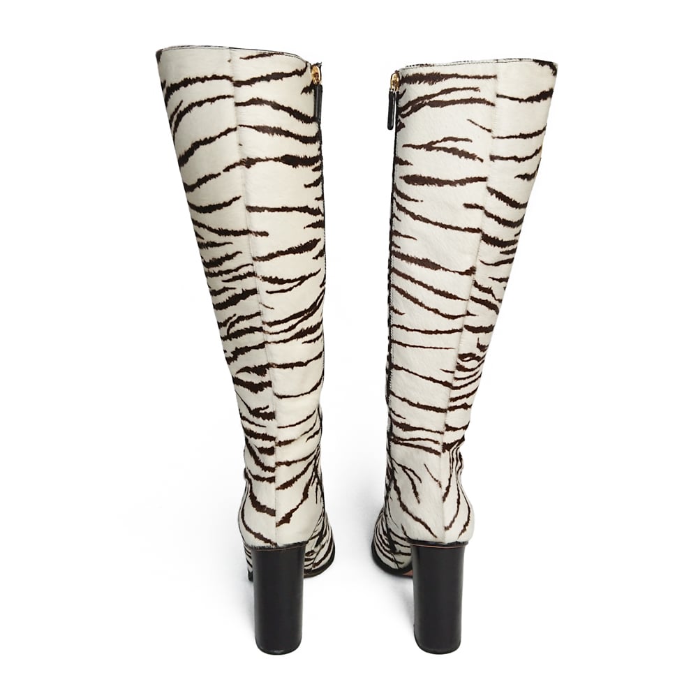 Image of Gucci 2006 Pony Hair Tiger Print Boots