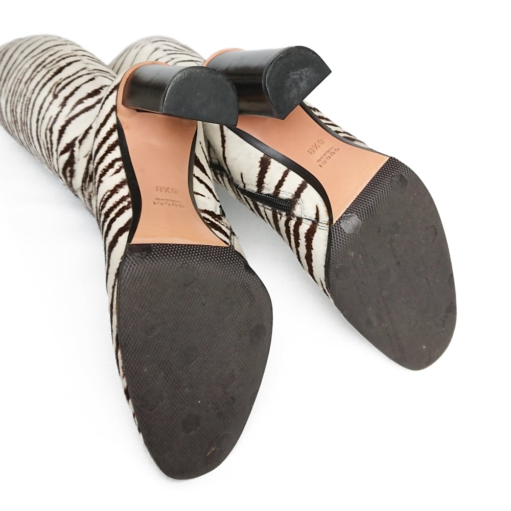 Image of Gucci 2006 Pony Hair Tiger Print Boots