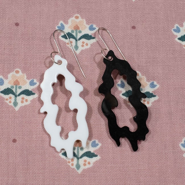 Black & White Acrylic Drip Earrings