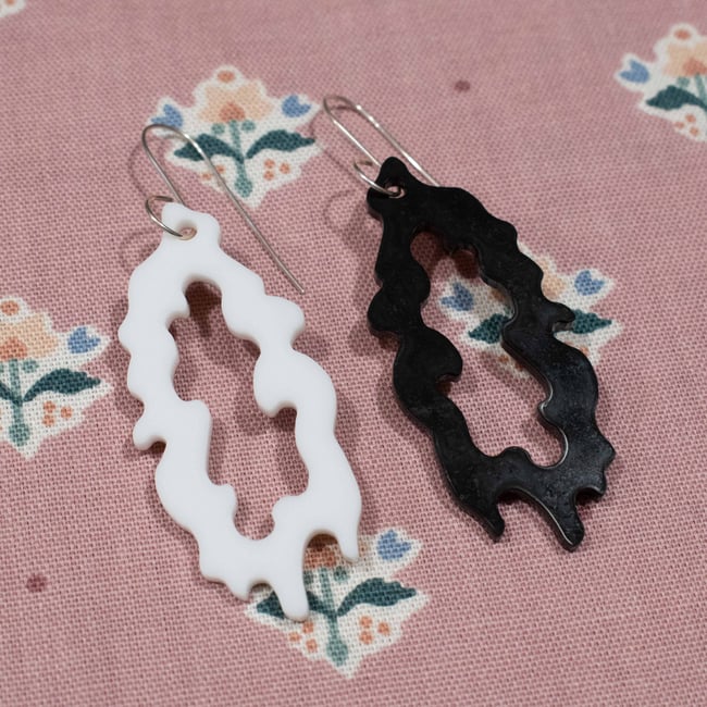 Black & White Acrylic Drip Earrings