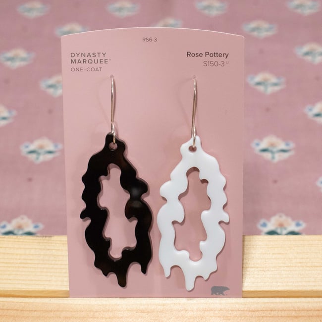 Black & White Acrylic Drip Earrings