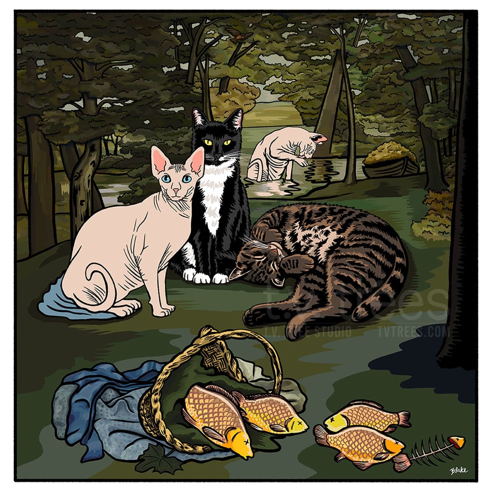 Image of Luncheon on the Catnip Art Print