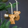 Koala Pair Wood Ornaments