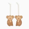 Koala Pair Wood Ornaments