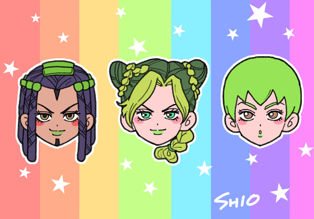 Stone Ocean Trio Enamel Pins