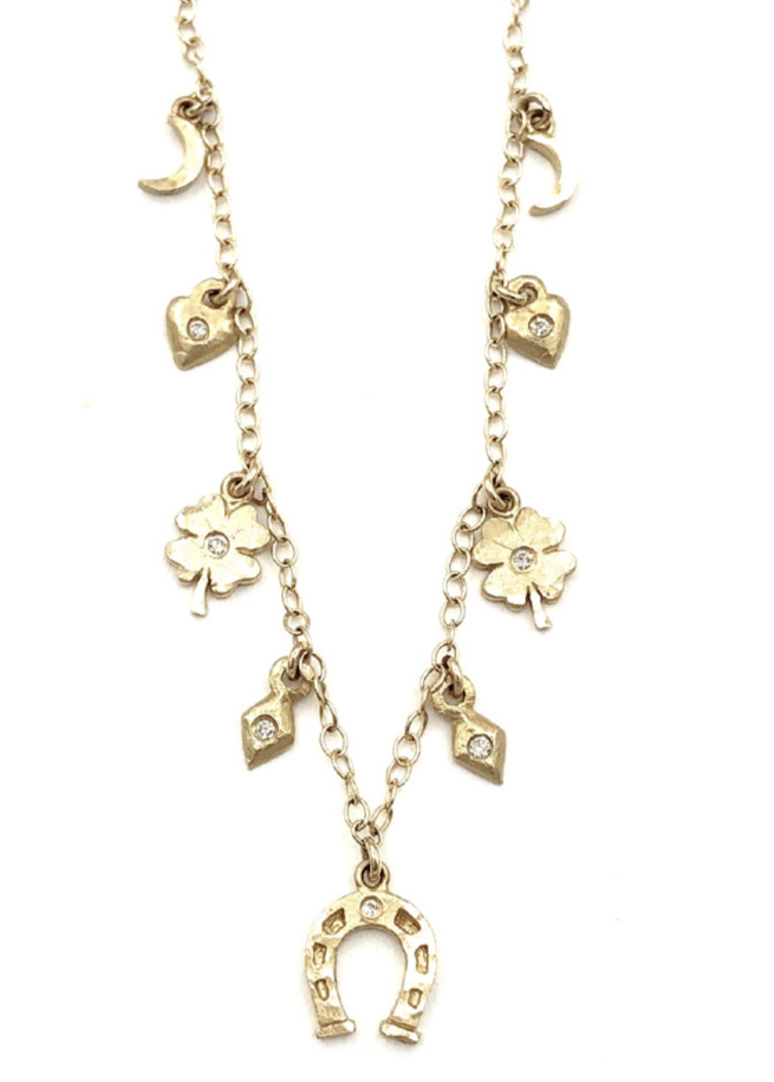 14 kt and Diamond Lucky Charms Necklace - Image 1 of 1