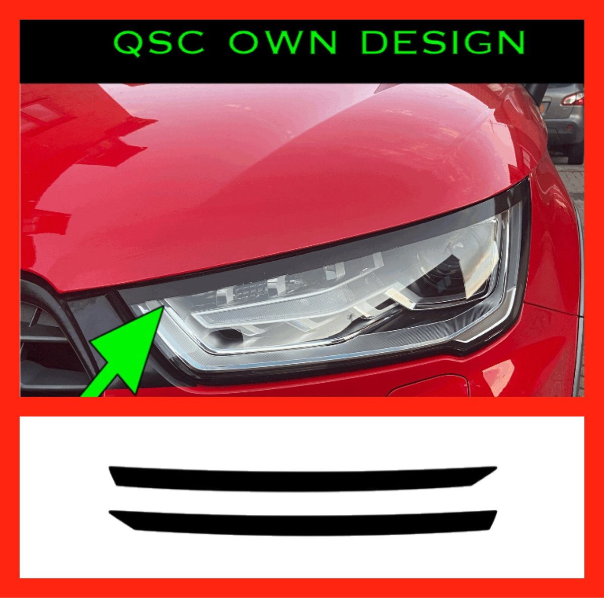 X2 Audi A1/S1 Black Eyebrow Eyelid Sticker Decal | QsCustom