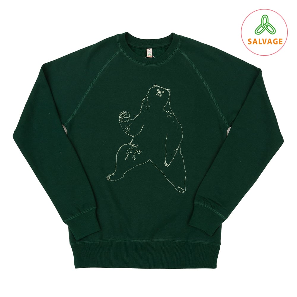 Bear Unisex Green Sweatshirt (Recycled)