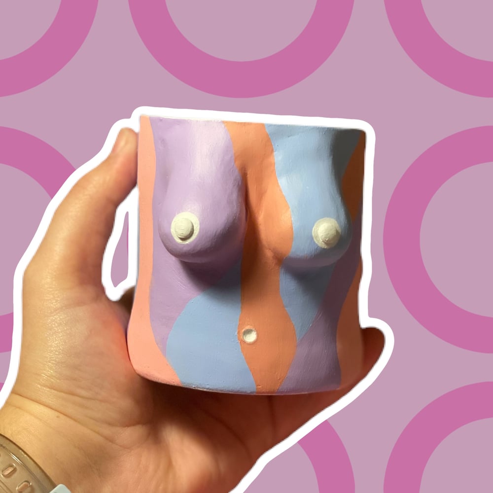 Image of Multi Coloured Boob Pot