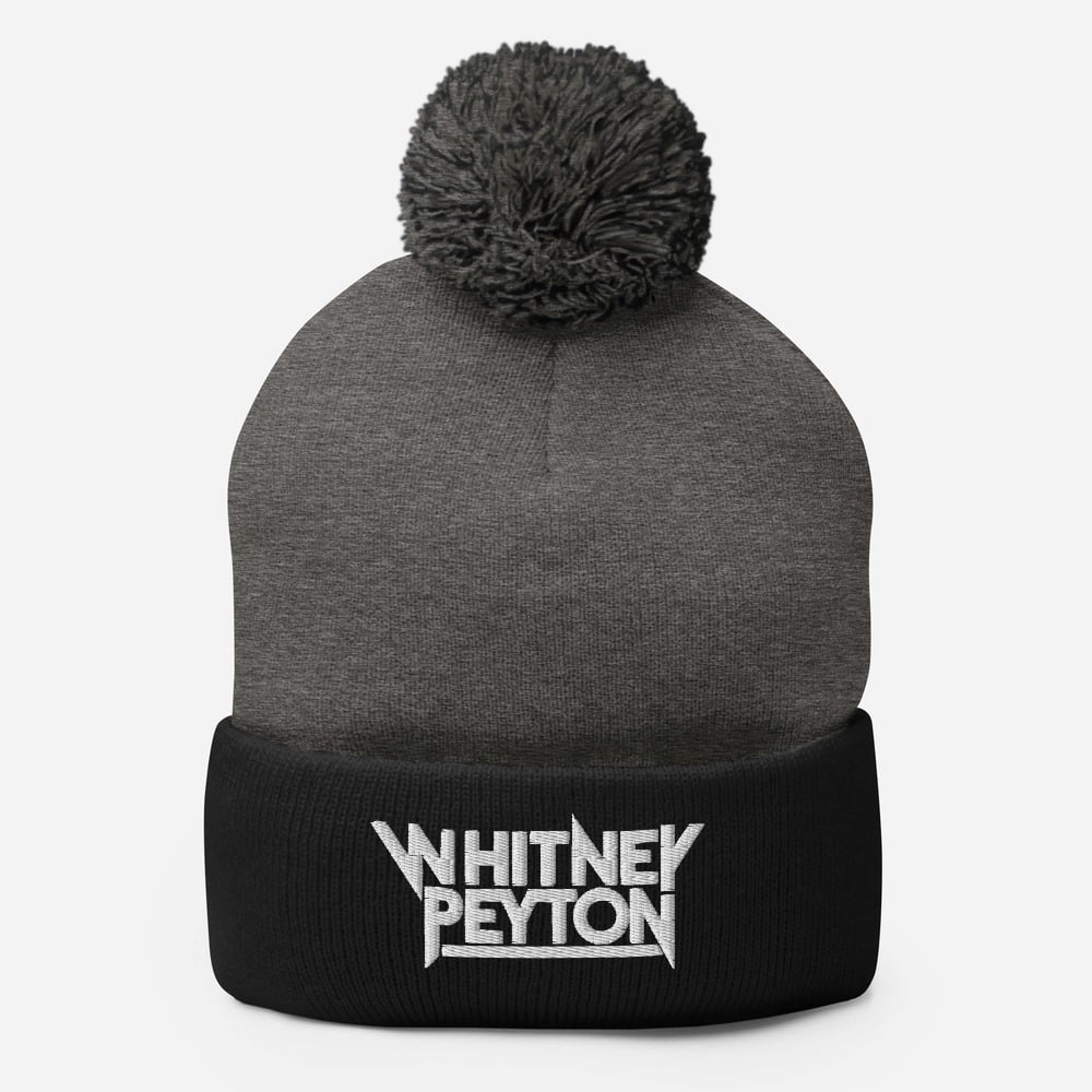 Image of Embroidered Pom Beanie