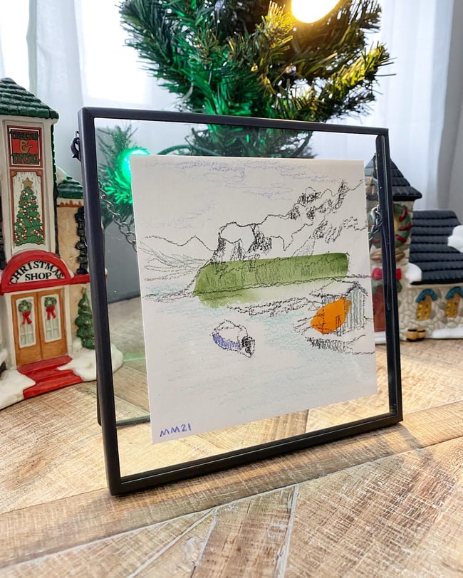 Abstract Landscape - green & orange