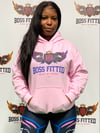 BOSSFITTED Neon Pink and Blue Logo Unisex Hoodie